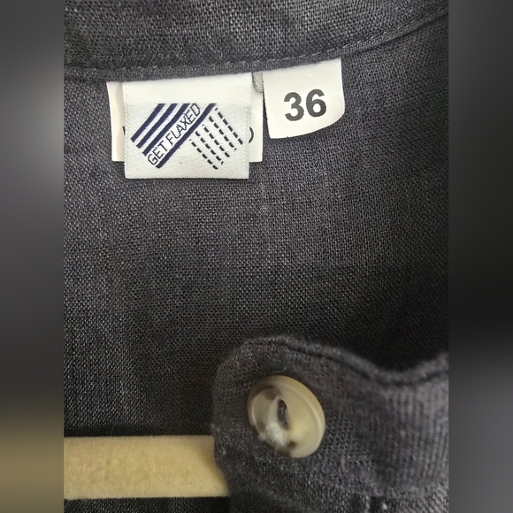 100% LINEN Elegant Gray Women's Dress - Picture 7 of 12